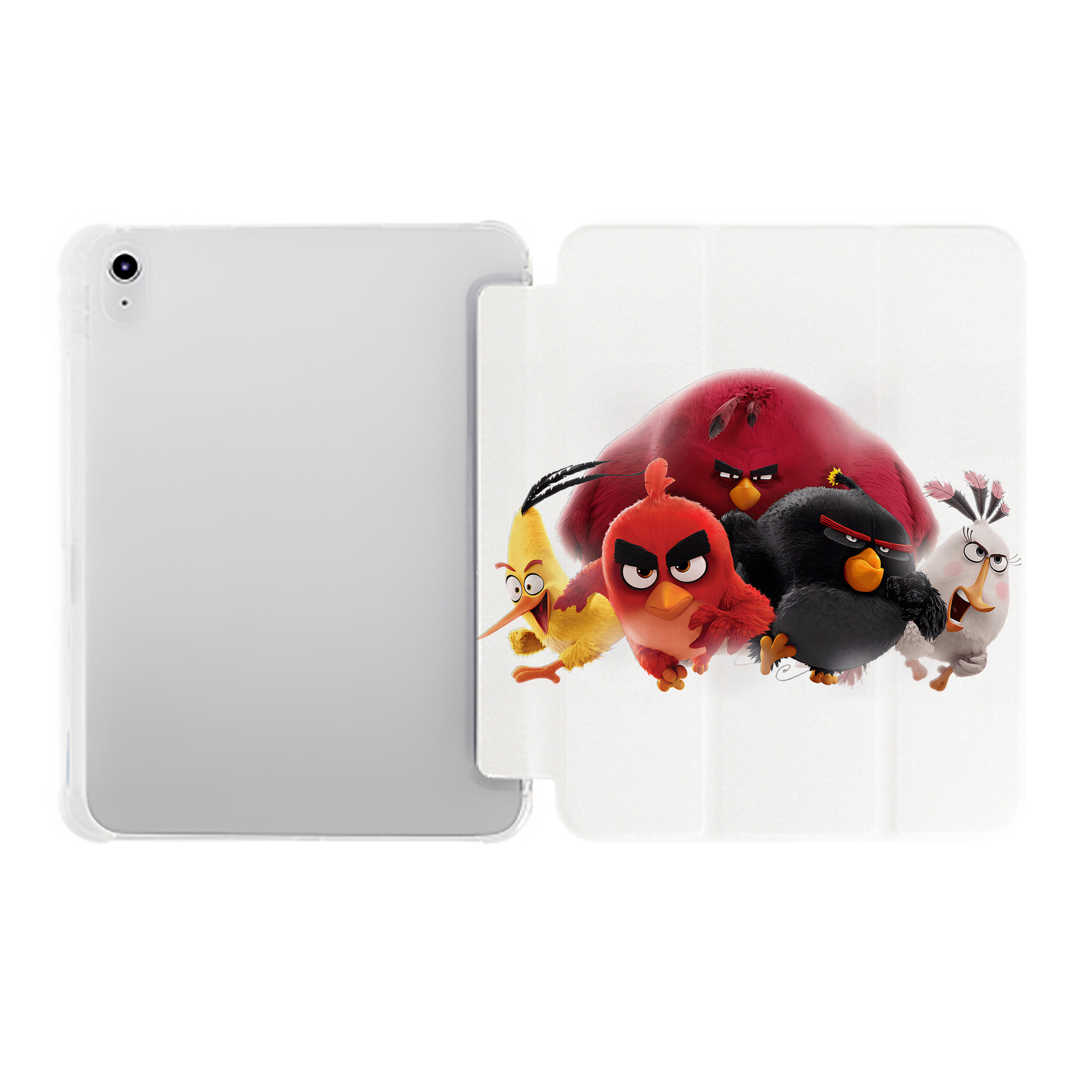 （画像用） Angry Birds アングリーバード IPad ケース ペン収納付き 三つ折りスタンド PUレザー×シリコン 対応機種9.5/10.5/10.9インチ